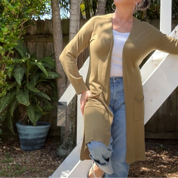 Cotton: On Sweaters - Luxe cardi, sz L by Cotton: On, long sleeve, side slits, knee length, pockets